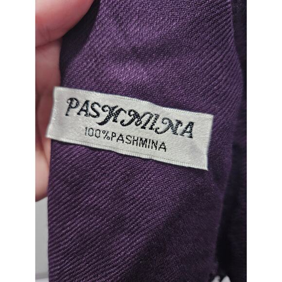 Beautiful Pashmina Silk Blend Purple Scarf Shawl Blend - Picture 7 of 12